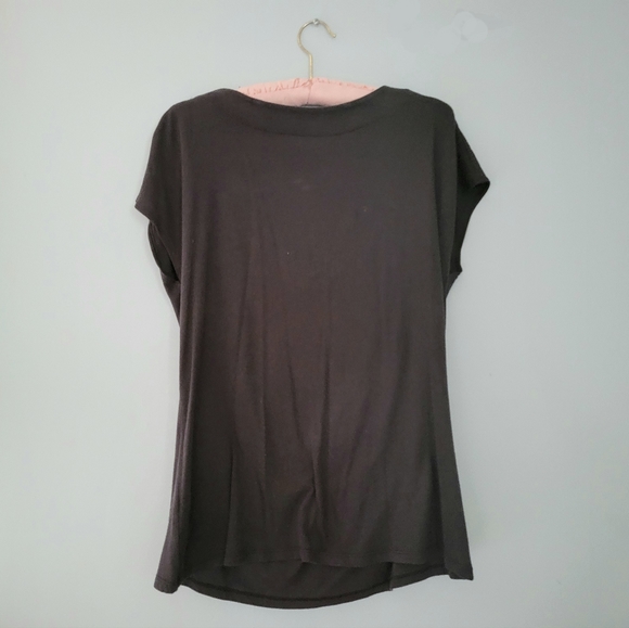 Black drape neck top - Picture 3 of 4